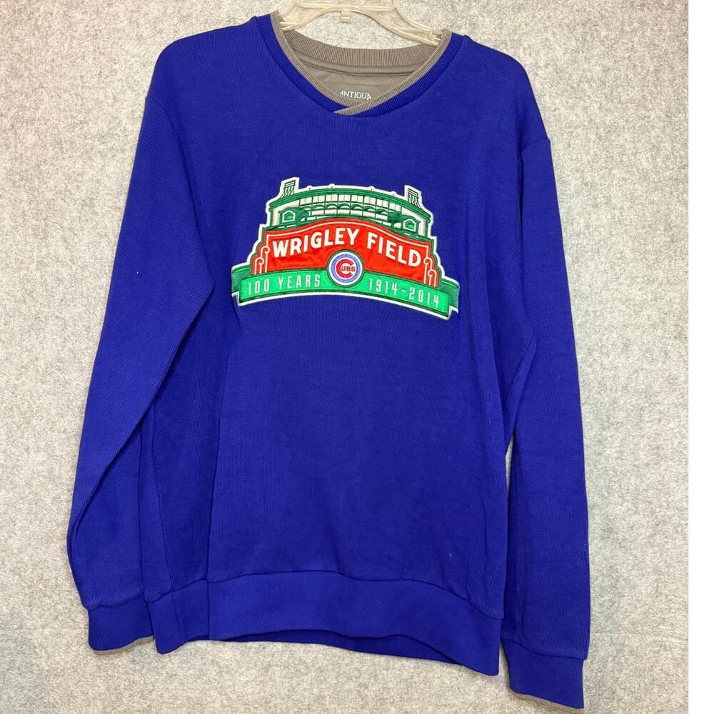 Chicago Cubs Wrigley Field 100 Years Sweatshirt Mens M Antigua 1914-2014